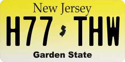 NJ license plate H77THW