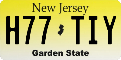 NJ license plate H77TIY