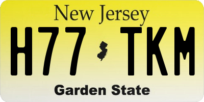 NJ license plate H77TKM