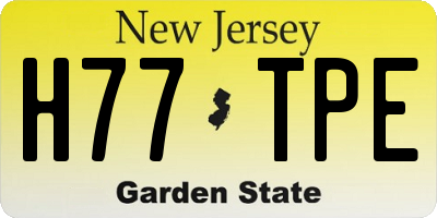 NJ license plate H77TPE