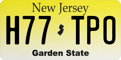NJ license plate H77TPO