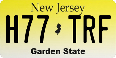 NJ license plate H77TRF