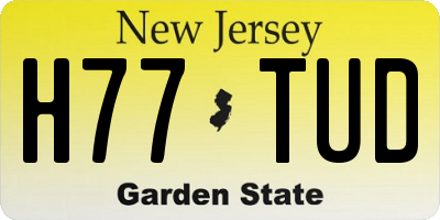 NJ license plate H77TUD