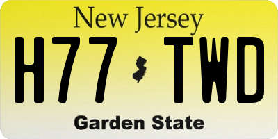 NJ license plate H77TWD