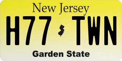 NJ license plate H77TWN