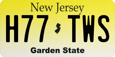 NJ license plate H77TWS