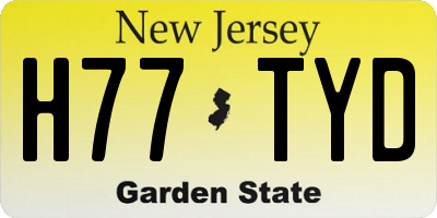 NJ license plate H77TYD