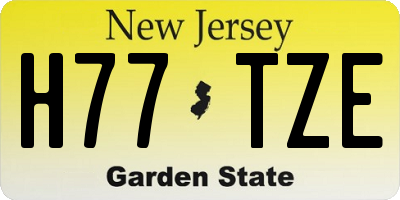 NJ license plate H77TZE