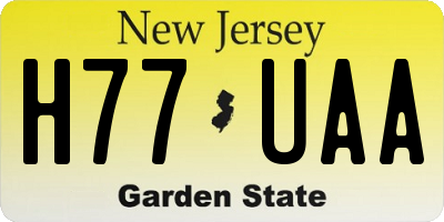 NJ license plate H77UAA