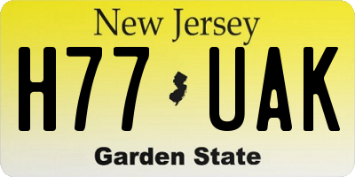 NJ license plate H77UAK