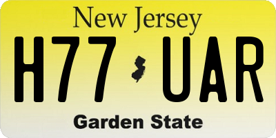 NJ license plate H77UAR