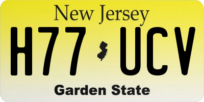 NJ license plate H77UCV
