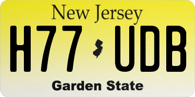 NJ license plate H77UDB