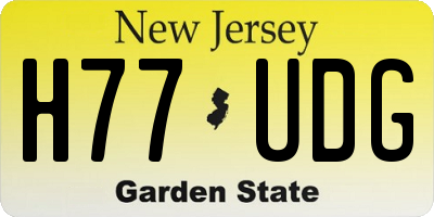 NJ license plate H77UDG