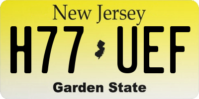 NJ license plate H77UEF