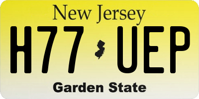 NJ license plate H77UEP