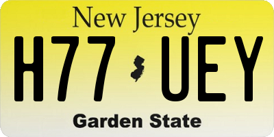 NJ license plate H77UEY