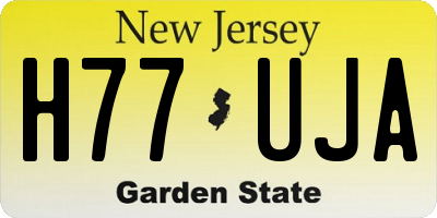 NJ license plate H77UJA