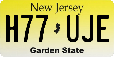 NJ license plate H77UJE