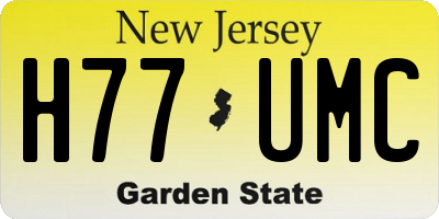 NJ license plate H77UMC