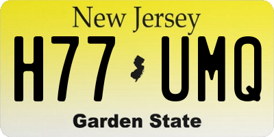 NJ license plate H77UMQ