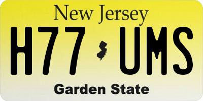 NJ license plate H77UMS
