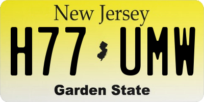 NJ license plate H77UMW