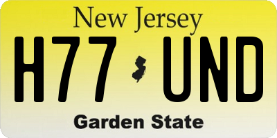 NJ license plate H77UND