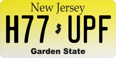 NJ license plate H77UPF