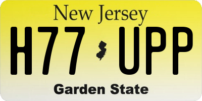 NJ license plate H77UPP