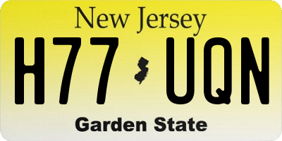 NJ license plate H77UQN