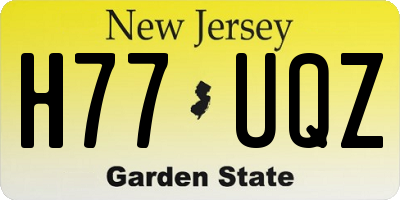 NJ license plate H77UQZ