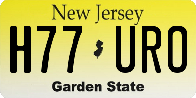 NJ license plate H77URO