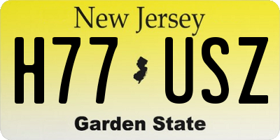 NJ license plate H77USZ