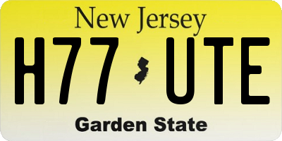 NJ license plate H77UTE