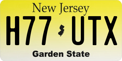 NJ license plate H77UTX