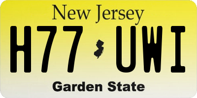 NJ license plate H77UWI