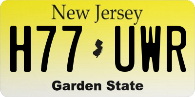 NJ license plate H77UWR
