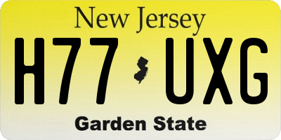 NJ license plate H77UXG