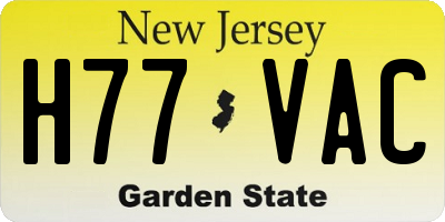 NJ license plate H77VAC