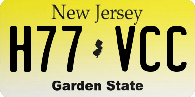 NJ license plate H77VCC