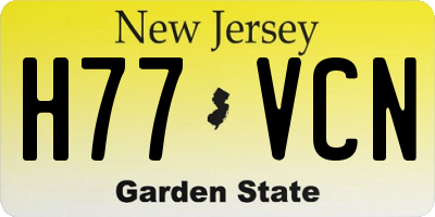 NJ license plate H77VCN
