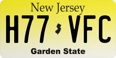NJ license plate H77VFC