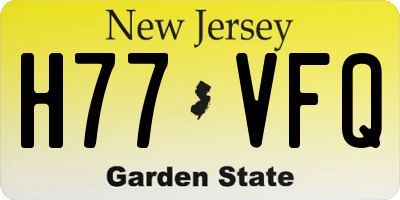 NJ license plate H77VFQ