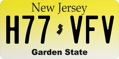 NJ license plate H77VFV