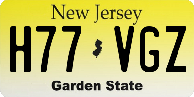 NJ license plate H77VGZ