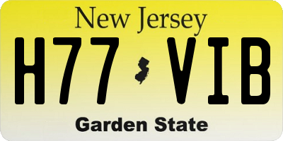 NJ license plate H77VIB