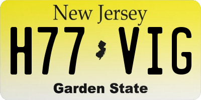 NJ license plate H77VIG