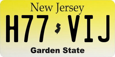 NJ license plate H77VIJ