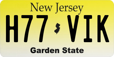 NJ license plate H77VIK
